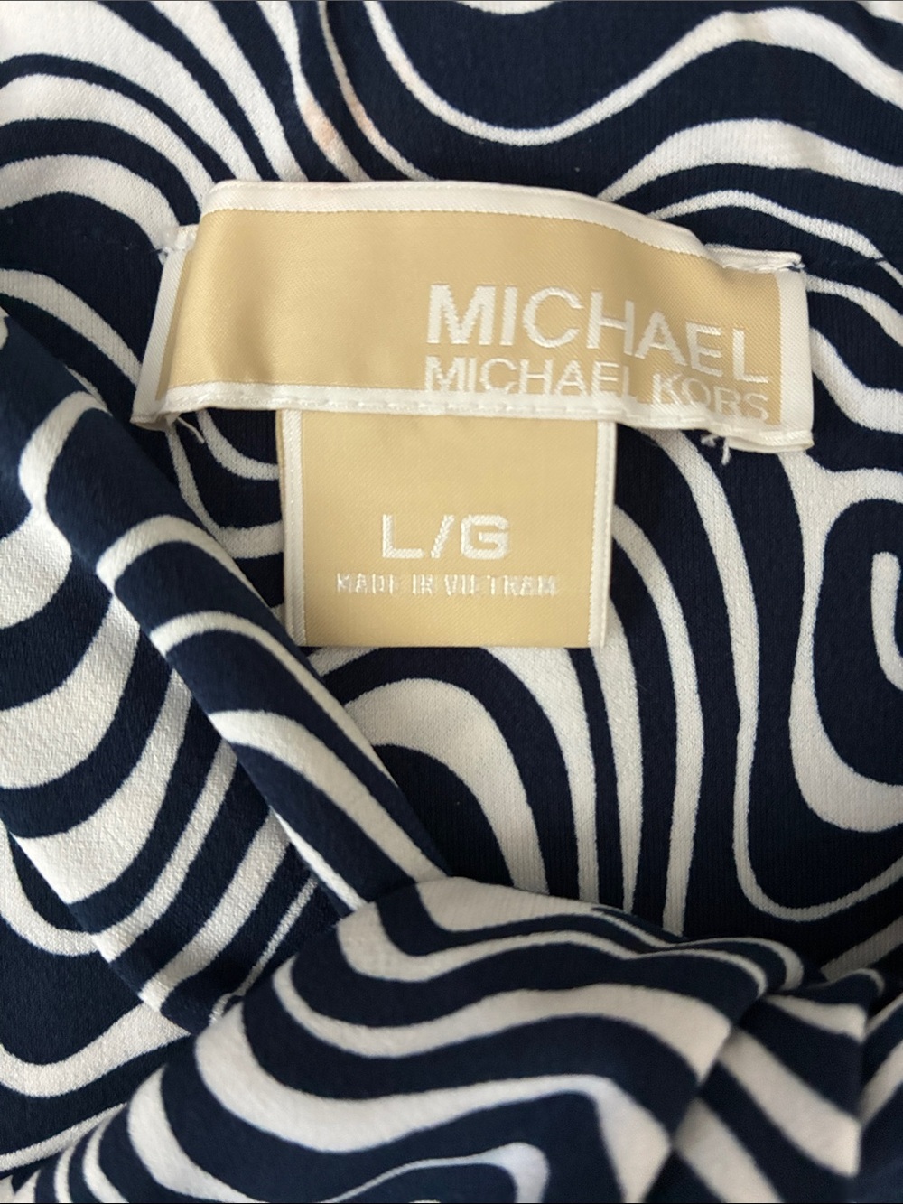 Michael Kors Navy & White Wavy Halter - Picture 2 of 5